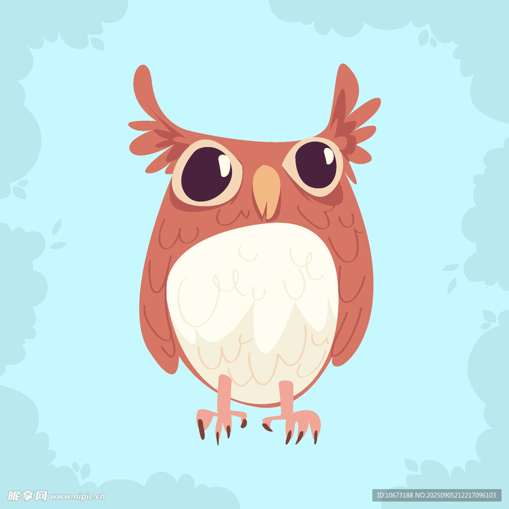 可愛貓頭鷹插畫