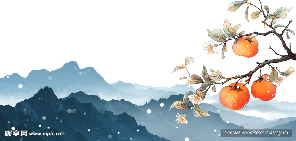 霜降節(jié)氣藍(lán)色中國風(fēng)背景
