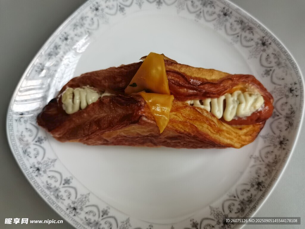 烤香蕉配芝士美食特寫