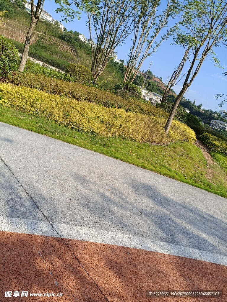 城市中的彩色步道景觀