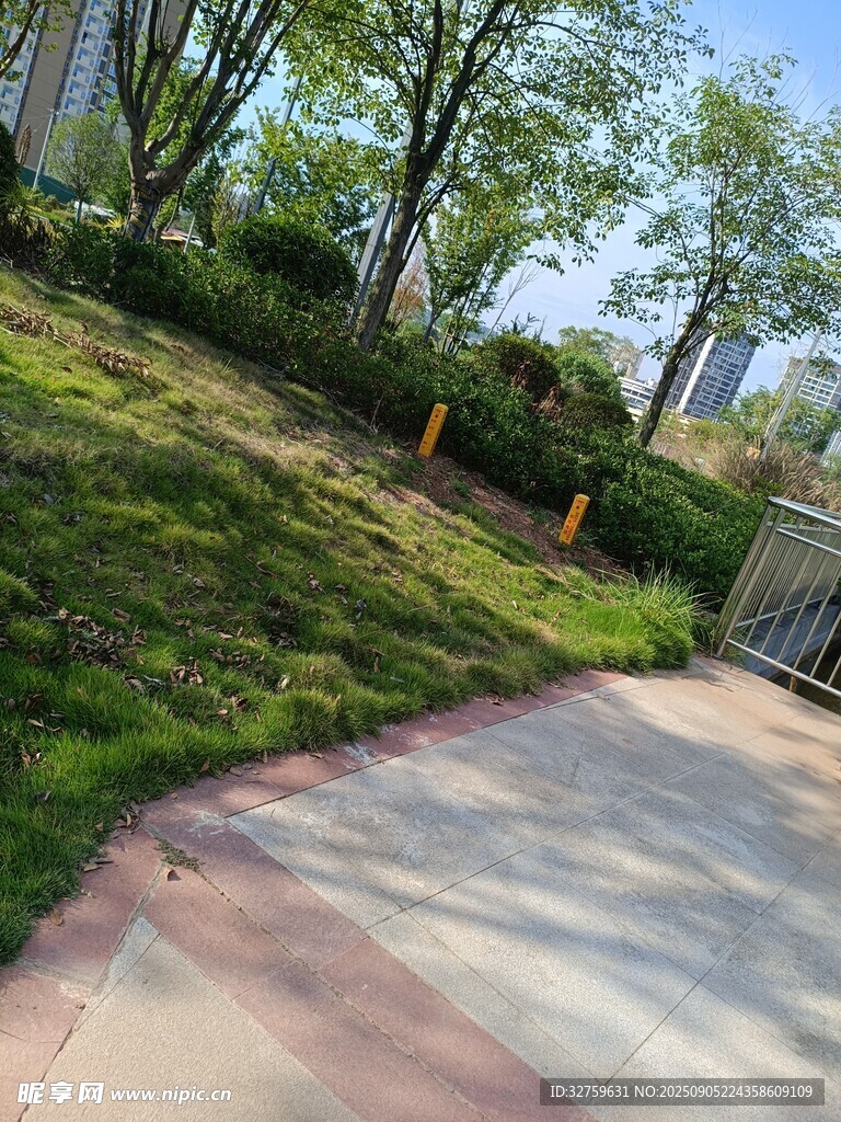 小區(qū)內(nèi)的綠化小徑景觀