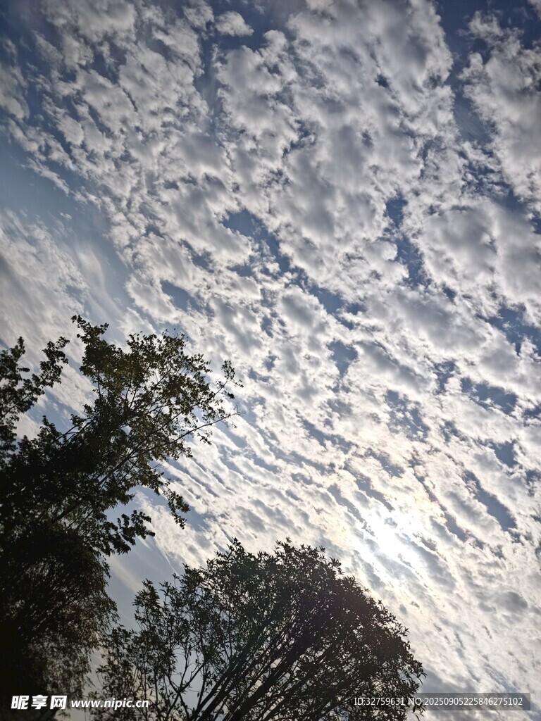 天空中美麗的絮狀云彩