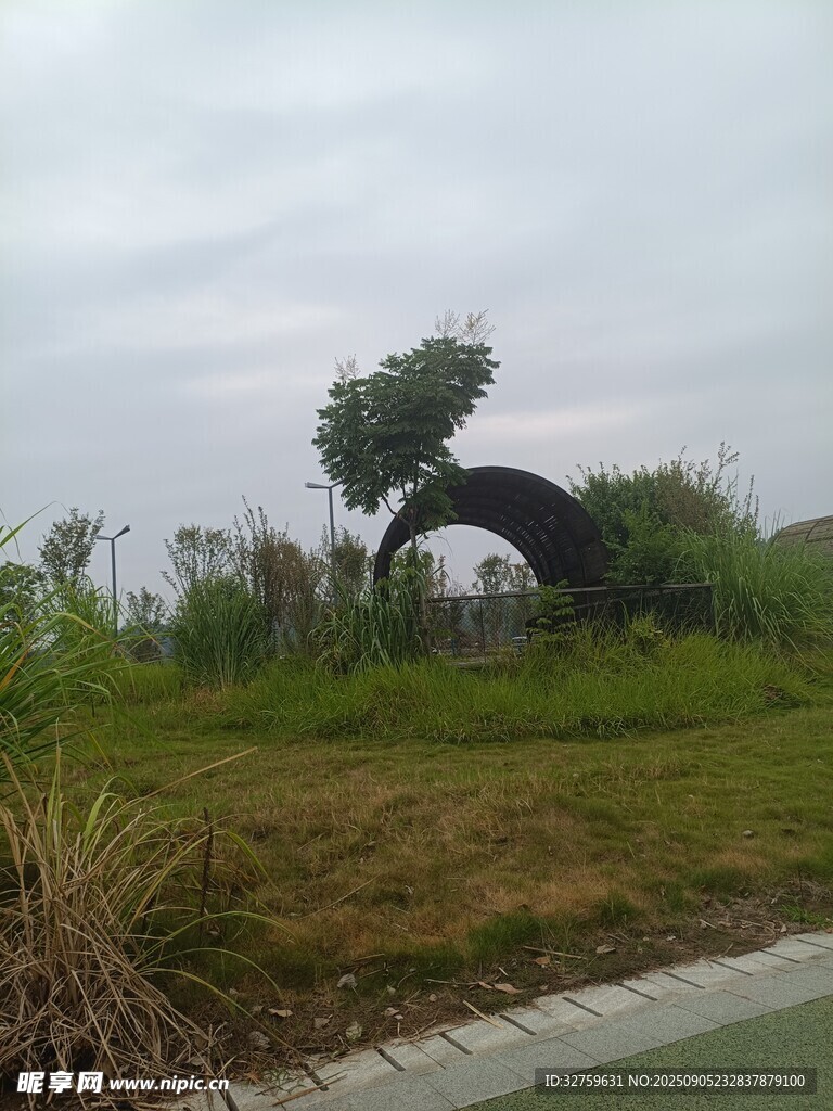 戶外草地中的拱形景觀