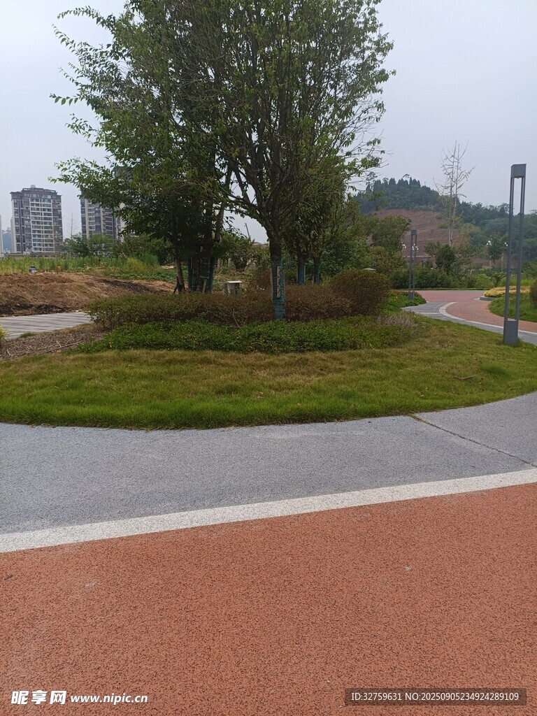 公園中的環(huán)形道路景觀