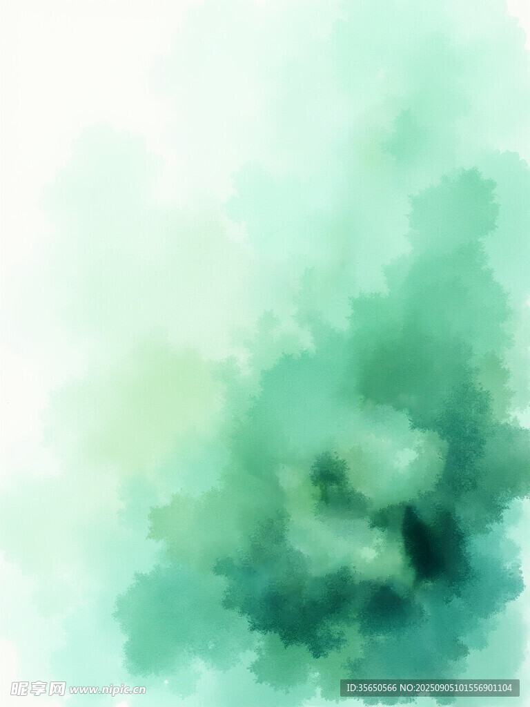 淡綠色水彩抽象背景畫面