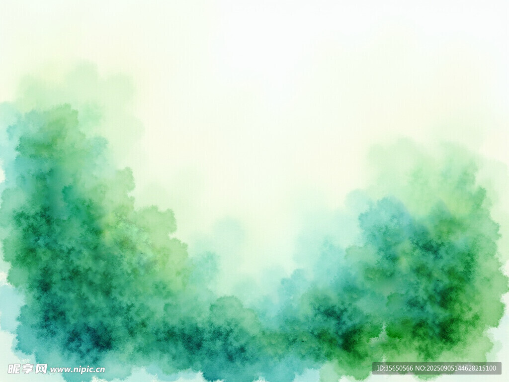 清新水彩風(fēng)綠色背景圖