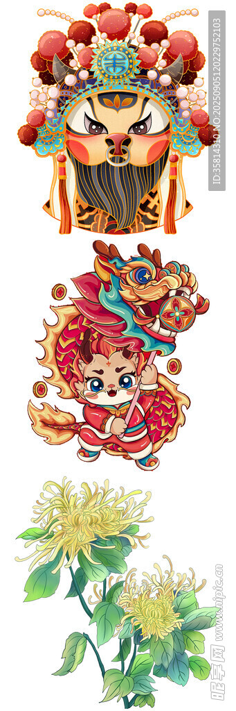 傳統(tǒng)年畫(huà)與花卉圖案