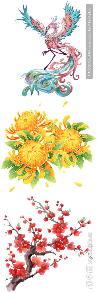 傳統(tǒng)花卉飛鳥圖案設(shè)計(jì)