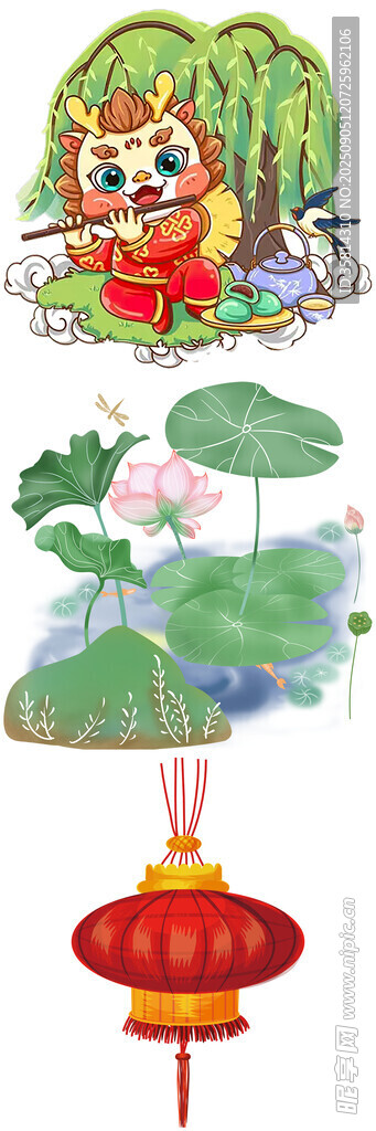 傳統(tǒng)元素?zé)艋\與萌虎插畫