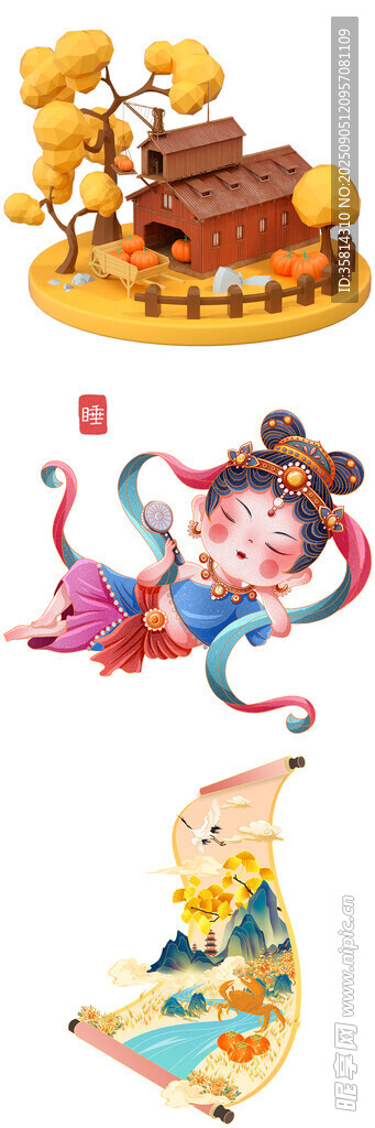精美卡通場景與角色擺件