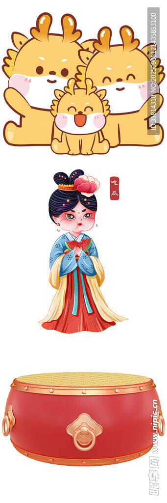 龍年玩偶與傳統(tǒng)服飾人偶