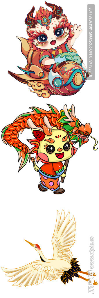 傳統(tǒng)祥瑞圖案龍鳳鶴齊聚