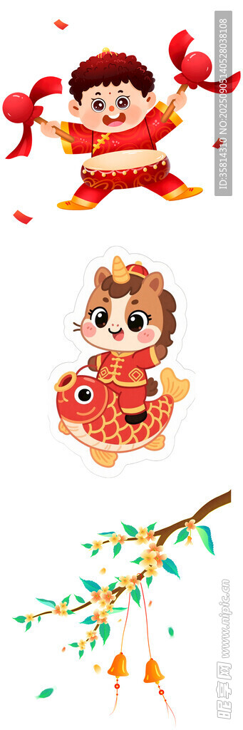 喜慶馬年春節(jié)娃娃與吉祥裝飾