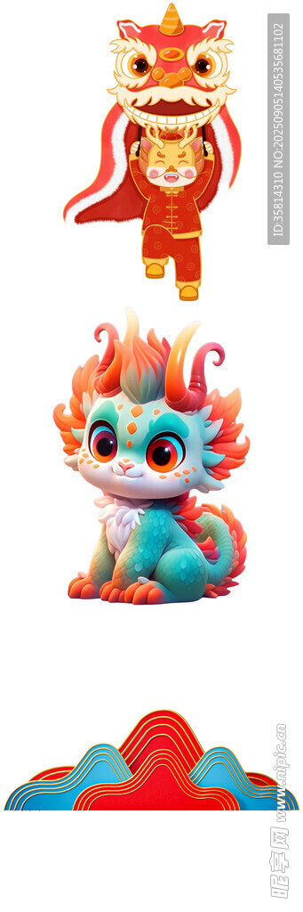 可愛(ài)萌趣的中式卡通小動(dòng)物