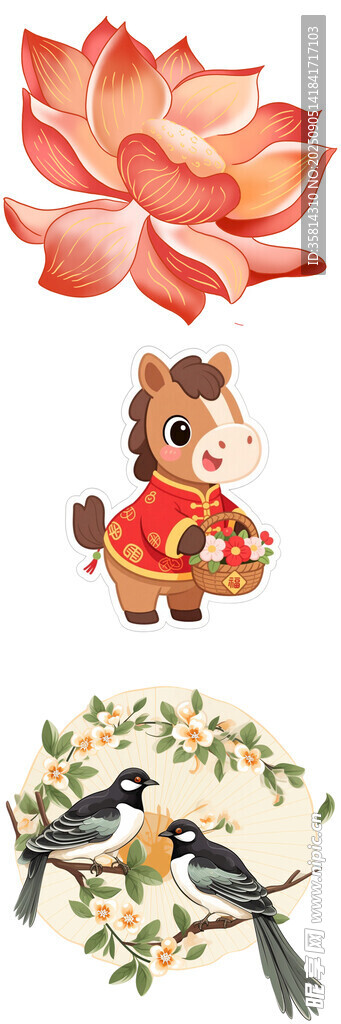 傳統(tǒng)花卉動(dòng)物吉祥圖案