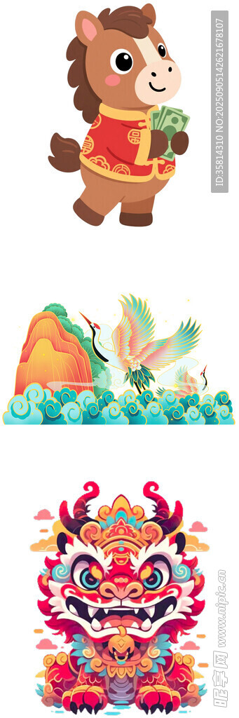 可愛動(dòng)物與傳統(tǒng)舞獅形象