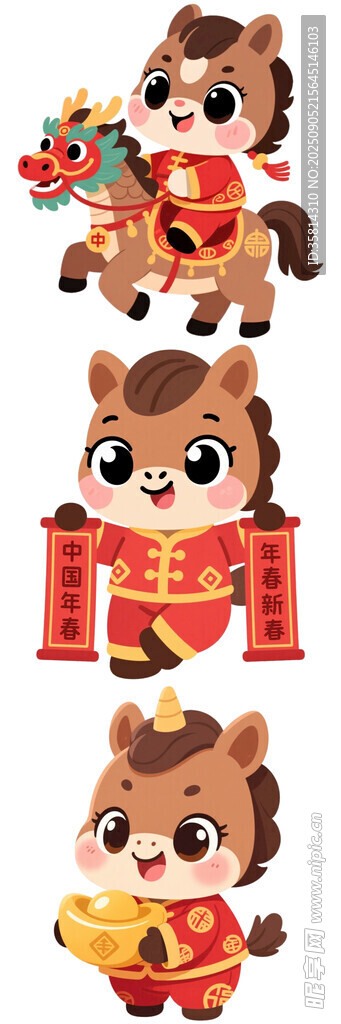 馬年賀歲卡通形象