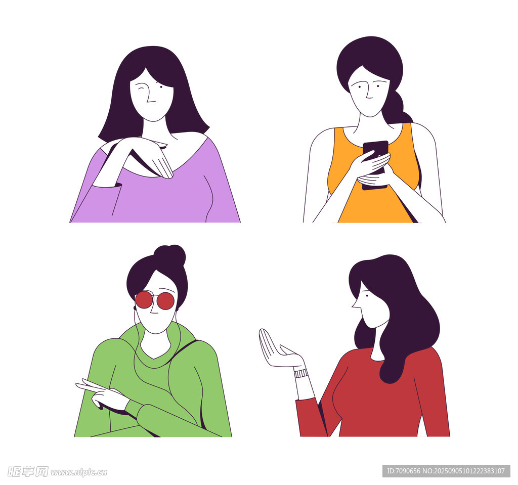 女性使用手機的多樣姿態(tài)