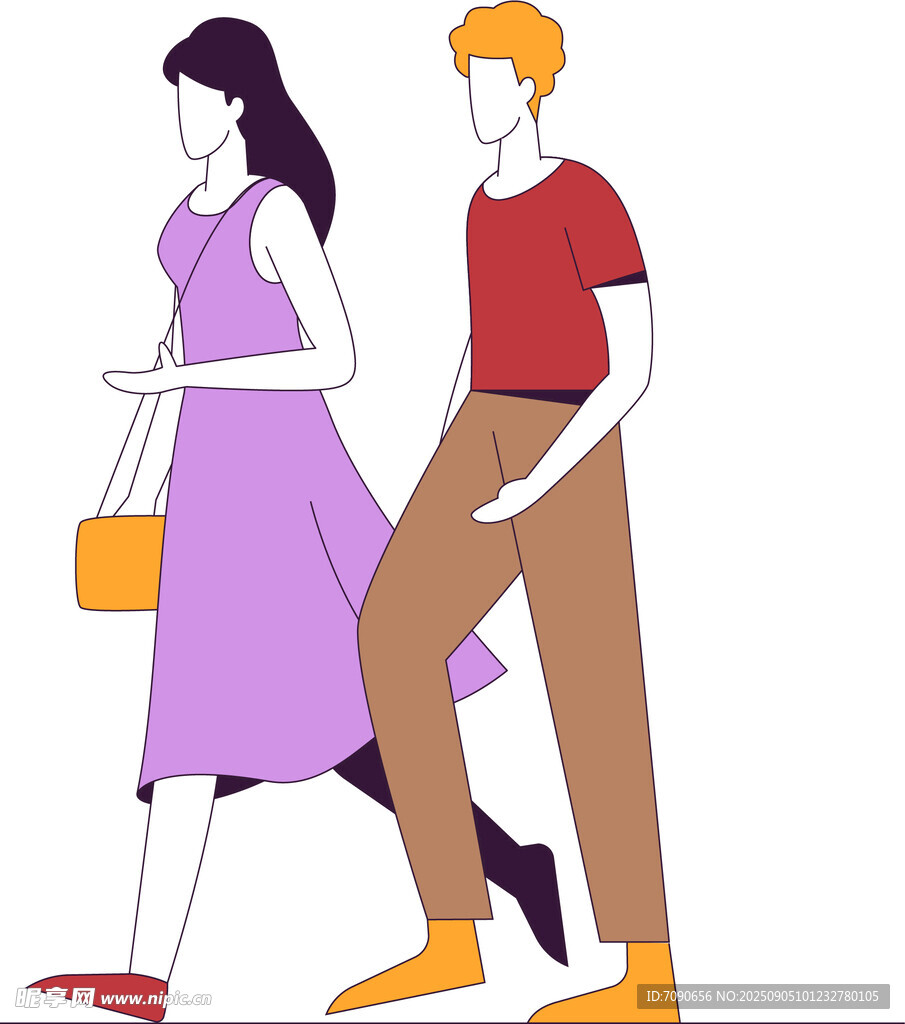 漫步的男女