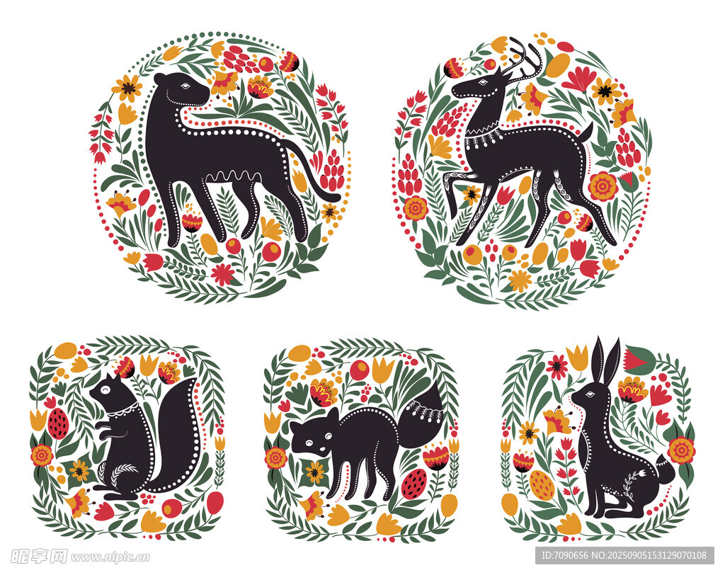 動(dòng)物花卉圖案裝飾畫(huà)