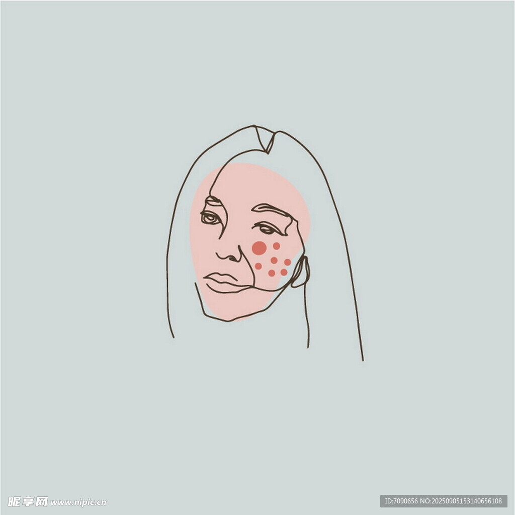 卡通風(fēng)格的女性臉部簡(jiǎn)筆畫