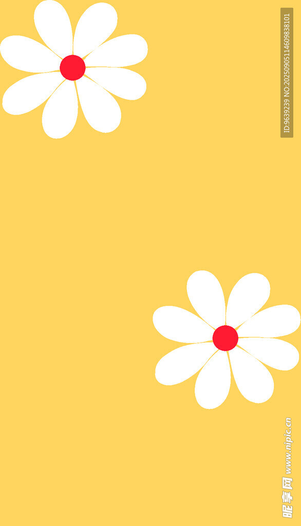 黃色背景小白花