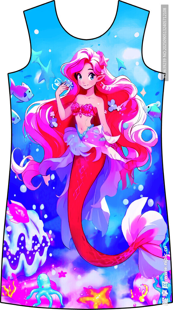 夢幻粉色美人魚兒童背心