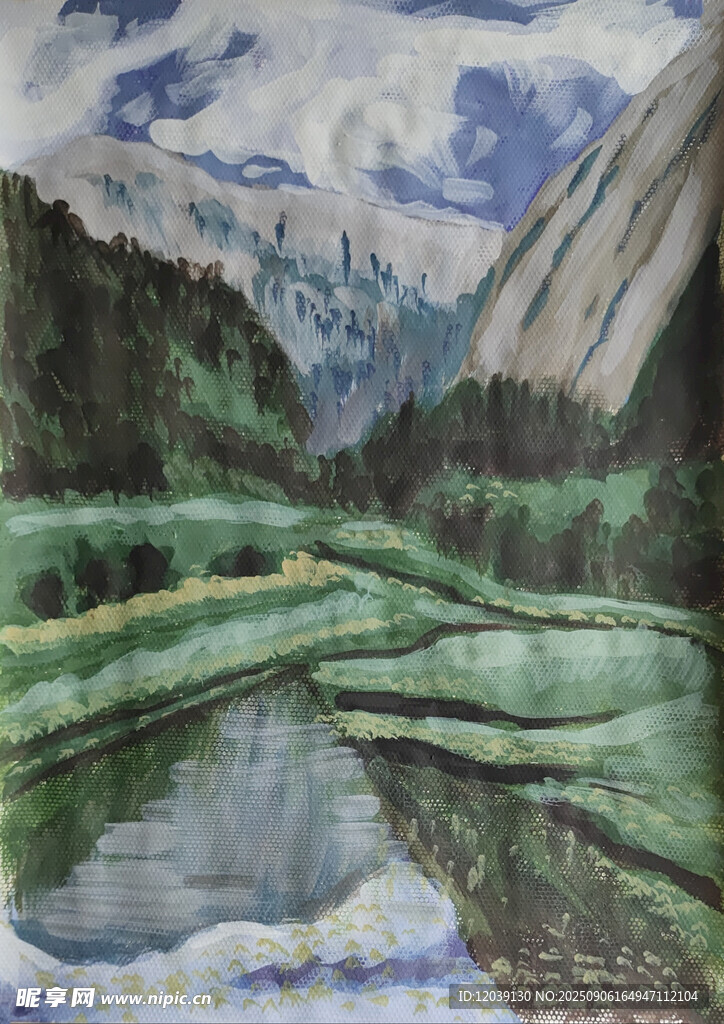 色彩水粉風(fēng)景
