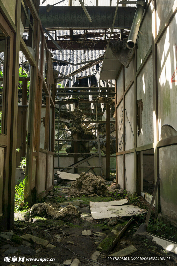 廢棄破舊建筑內(nèi)部景象