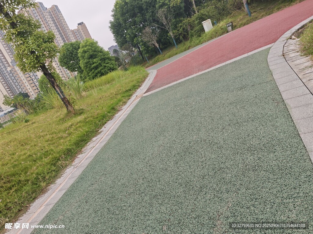 戶外彩色透水步道景觀