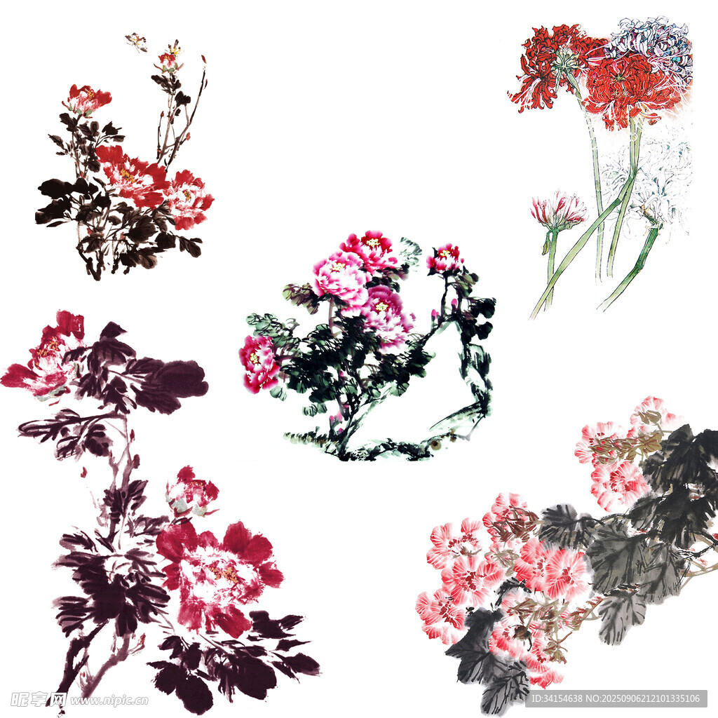 水墨花卉圖案集錦