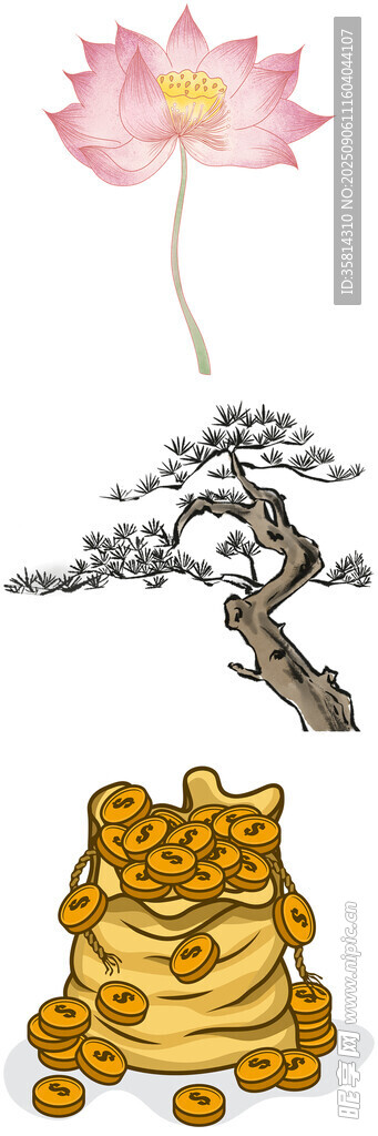 荷花金蟾圖