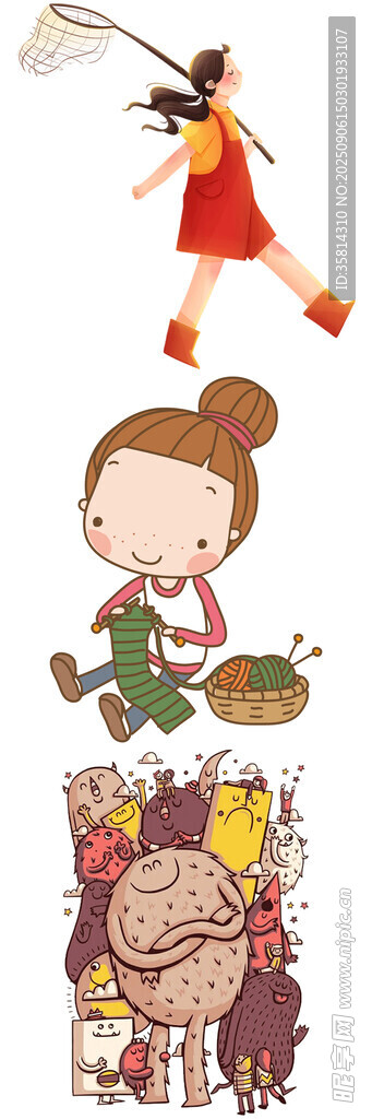 兒童歡樂勞動場景