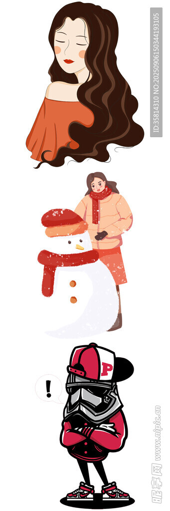 人物古風(fēng)女孩與騎士插畫形象