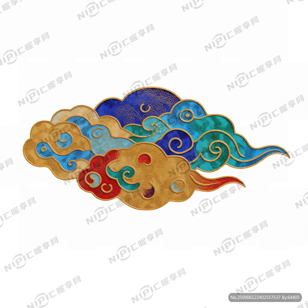 景泰藍 金色立體掐絲云紋圖案