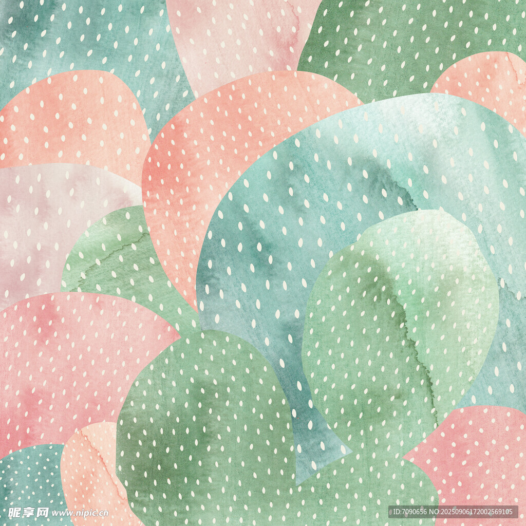 清新波點(diǎn)幾何水彩圖案