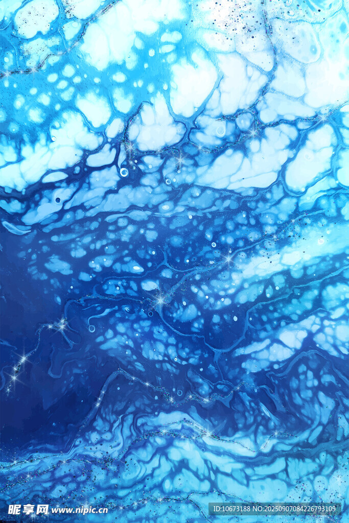 夢幻藍色水底紋理畫面