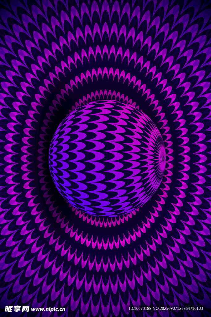 紫色螺旋波紋抽象圖案