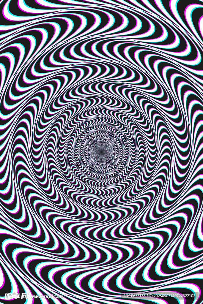 黑白螺旋視錯覺圖案