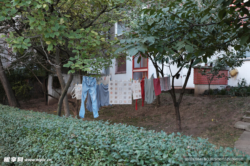 戶外晾衣場景