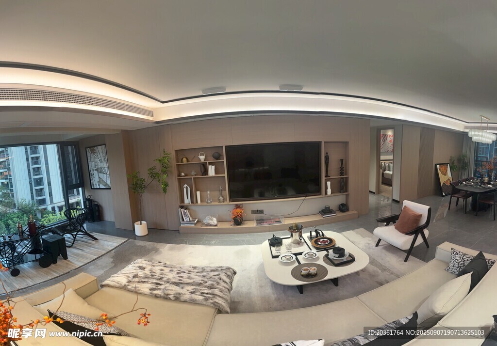 現(xiàn)代豪華客廳全景展示