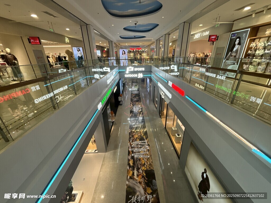 商場內(nèi)部俯瞰繁華景象