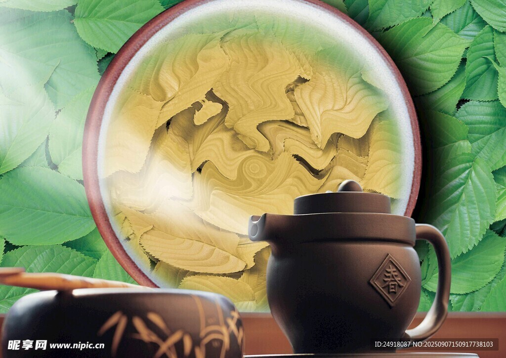 中式茶具與古典裝飾畫