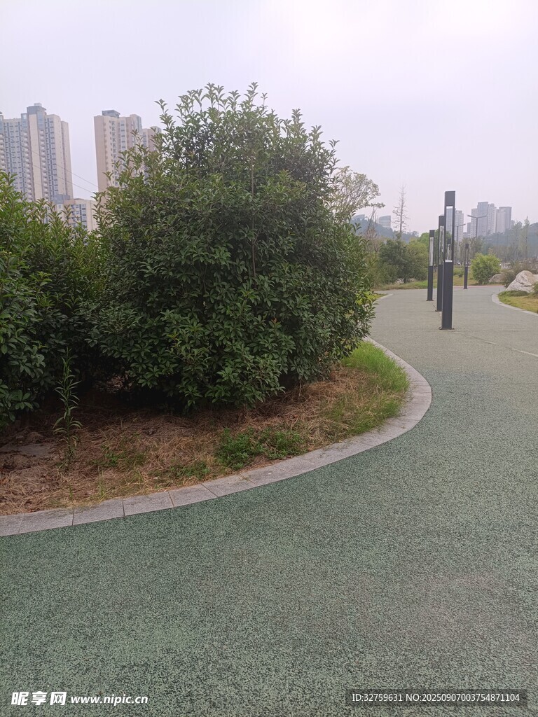 城市小徑上的騎行者