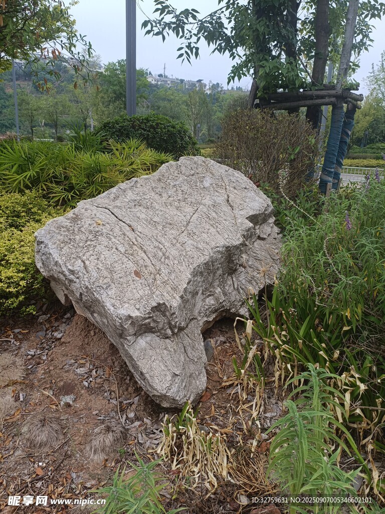 戶外景觀中的灰色大石頭