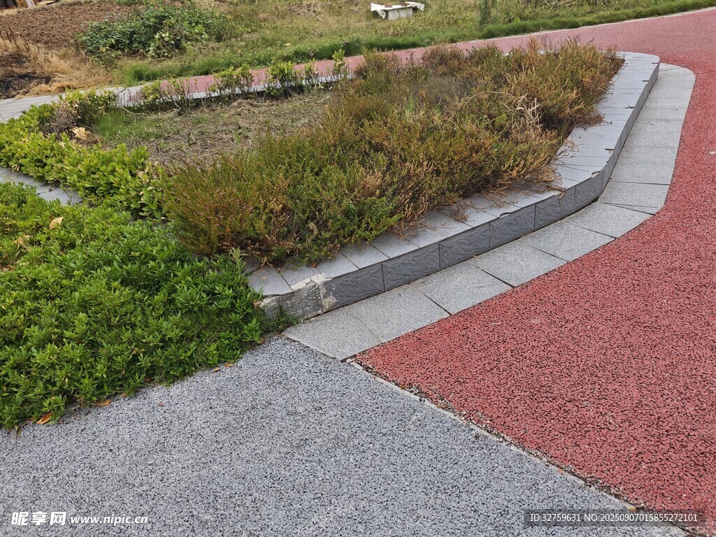 彩色步道旁的綠植景觀