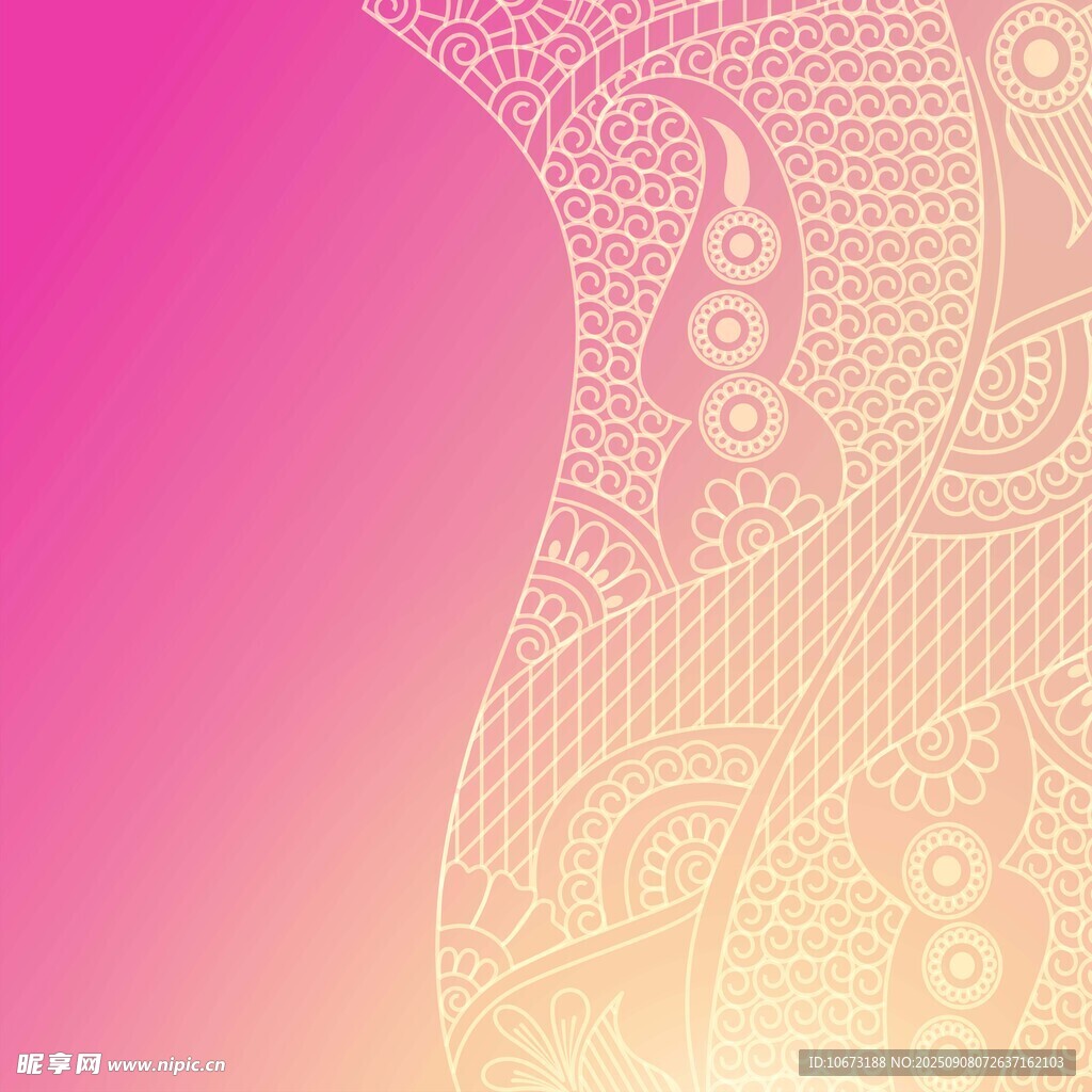 漸變粉色曼陀羅花紋背景