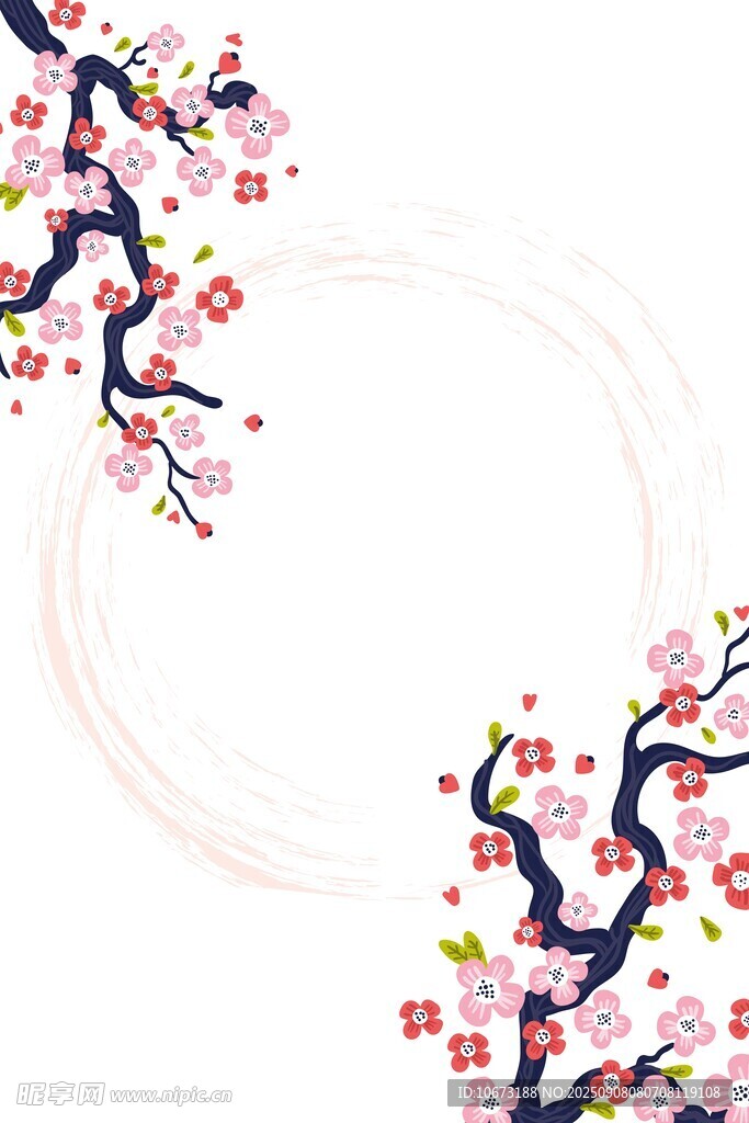 中式梅花裝飾圖案