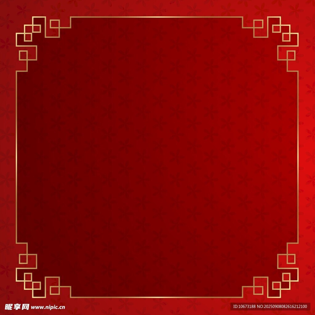 中式紅底邊框背景圖