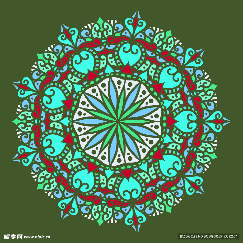 多彩曼陀羅圖案裝飾藝術(shù)